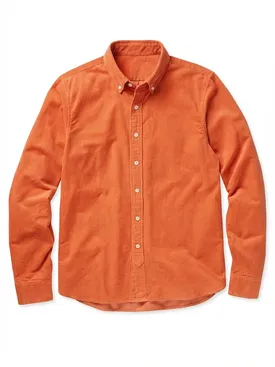 Orange plain corduroy shirt