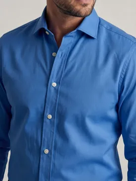 Plain blue thick gabardine shirt