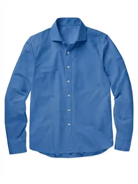 Plain blue thick gabardine shirt