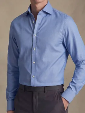 Bright blue plain twill shirt