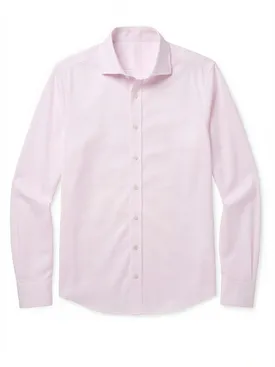Plain pale pink poplin shirt