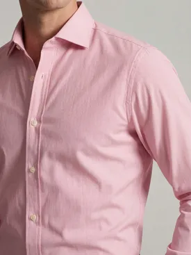 Red striped poplin shirt