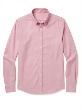 Shirt in thick American Oxford, plain, candy pink