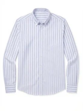 Heavyweight American Oxford shirt with sky blue stripes