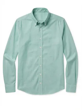 Plain green heavyweight American Oxford shirt