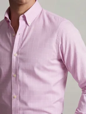 Purple checked twill shirt