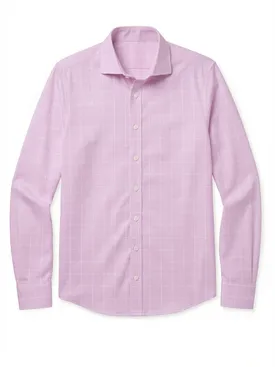 Purple checked twill shirt