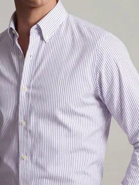 Purple striped poplin shirt