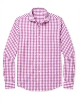 Pink checked poplin shirt