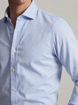 Plain sky blue twill shirt