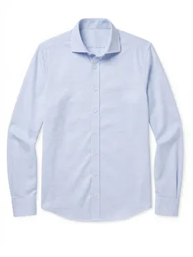 Plain sky blue twill shirt