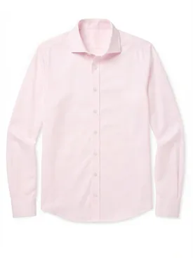 Easy-iron pale pink plain poplin shirt