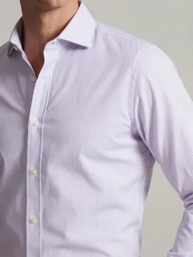 Purple striped poplin shirt