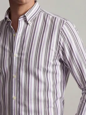 Purple striped poplin shirt