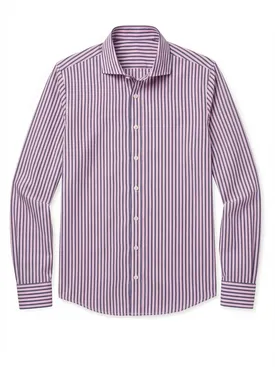 Blue striped poplin shirt