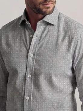 Lightweight grey flannel shirt with pattern