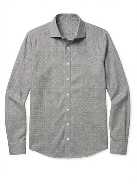 Lightweight grey flannel shirt with pattern