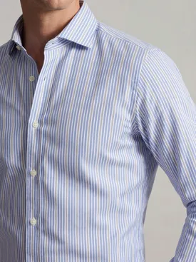 Blue striped twill shirt