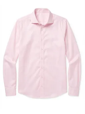 Plain pink twill shirt