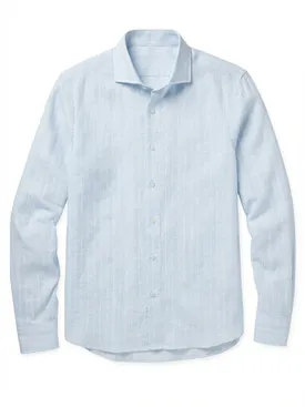 Sky blue striped linen shirt