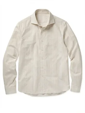 Beige striped linen shirt