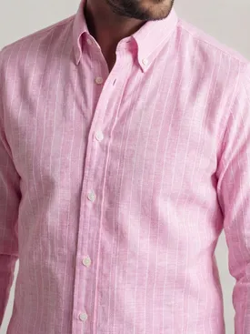 Pink striped linen shirt