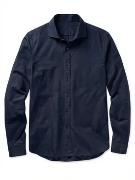 Plain navy blue linen shirt