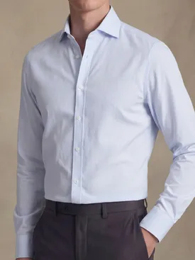 Sky blue striped twill shirt