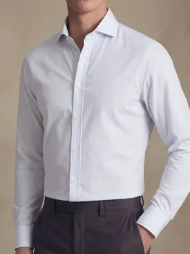 Sky blue fine striped poplin shirt
