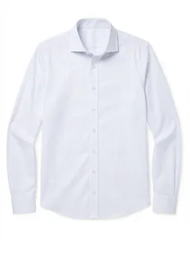 Sky blue fine striped poplin shirt
