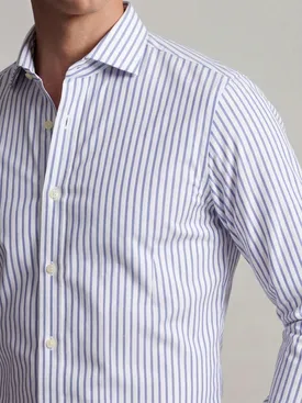 Blue striped end-on-end shirt