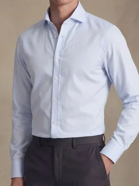 Sky blue striped twill shirt