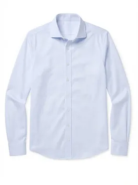 Sky blue striped twill shirt