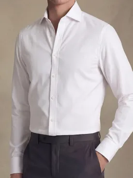 Easy-iron pale pink striped poplin shirt