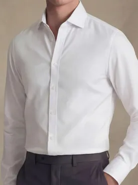 White fine solid poplin shirt
