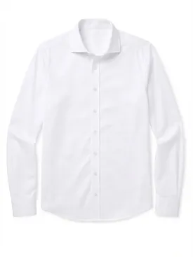 White fine solid poplin shirt