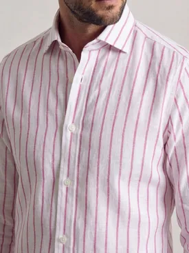 Pink striped linen shirt