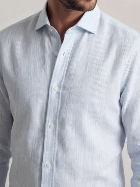 Sky blue striped linen shirt