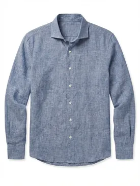 Plain blue linen shirt
