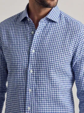 Blue checked linen shirt