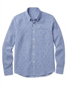 Blue checked linen shirt