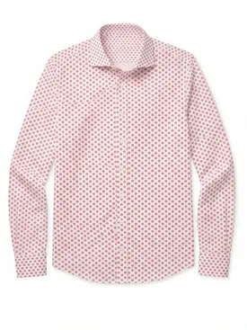 Red printed poplin shirt