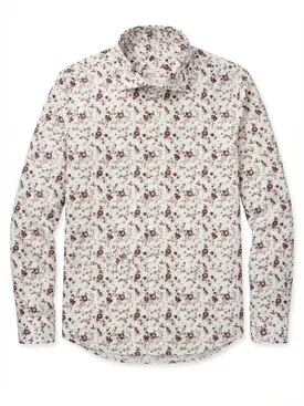Purple printed poplin shirt