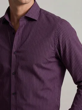 Purple striped poplin shirt