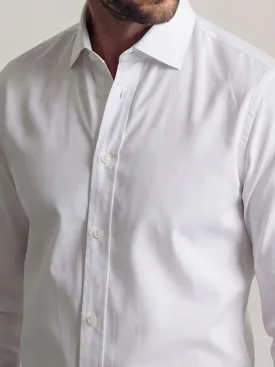 Plain white thick poplin shirt