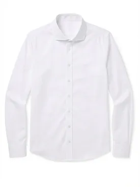 Plain white thick poplin shirt