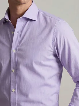 Plain purple easy-iron end-on-end shirt