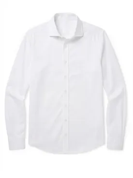 Plain white wrinkle-free twill shirt