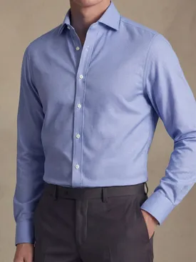 Plain blue dobby shirt