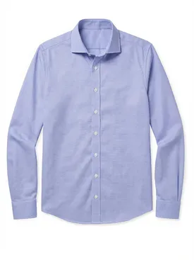 Plain blue dobby shirt